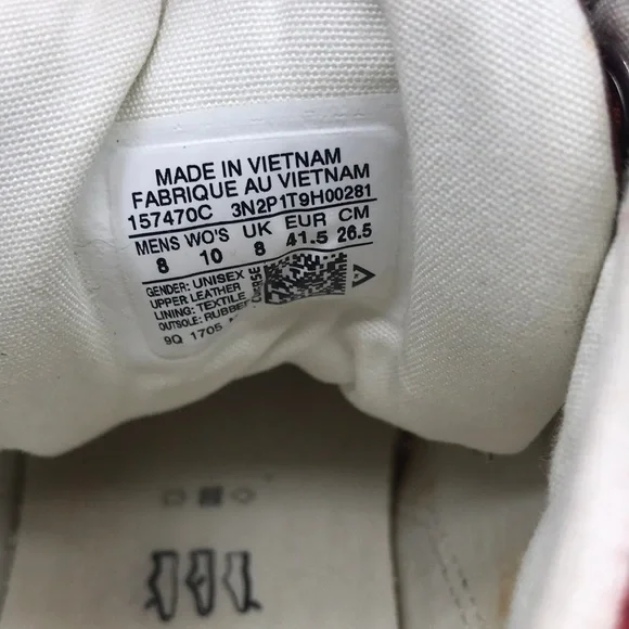 Converse All Star Street Hi Terra Red Leather Sneakers Men 8 Women 10 - Picture 8 of 9